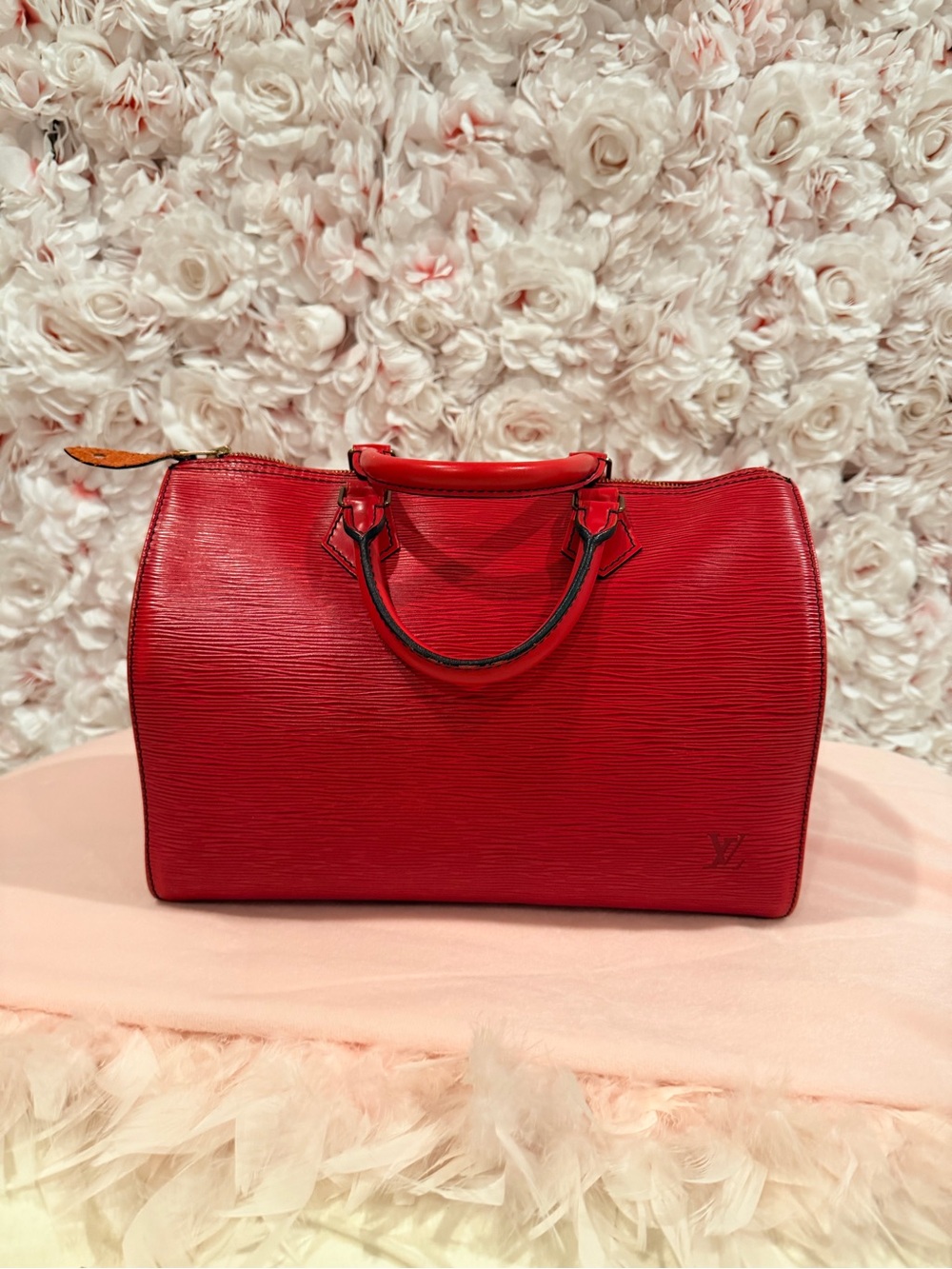 Louis Vuitton Red Epi Leather Handbag
